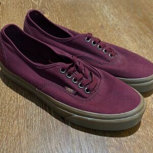 Vans Men's Burgundy Canvas Sneakers